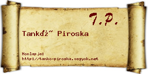 Tankó Piroska névjegykártya