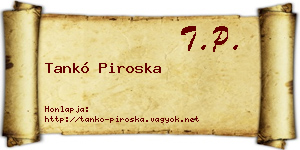 Tankó Piroska névjegykártya